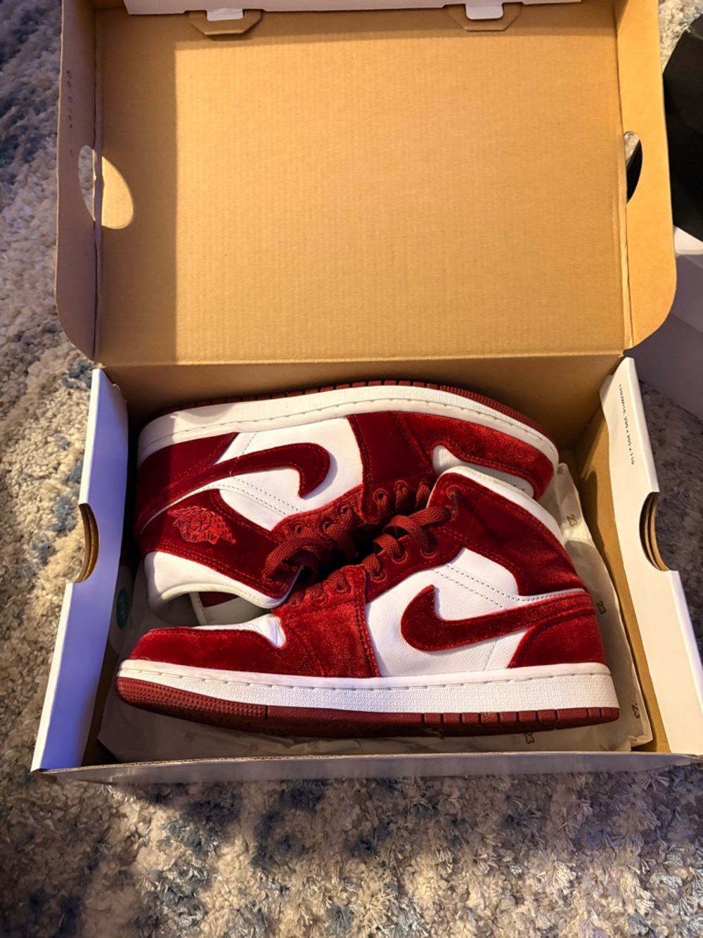 Nike Air Jordan 1 Mid Velvet Red & White